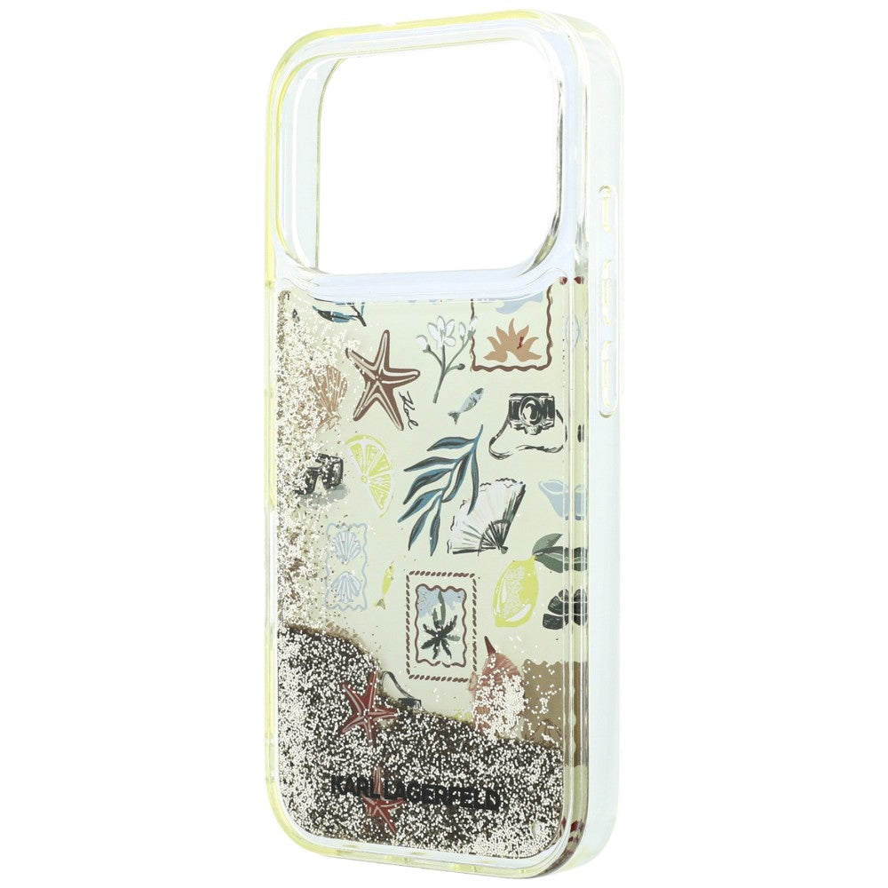 Karl Lagerfeld iPhone 17 Pro/iPhone 18 Pro Deksel Liquid Glitter Beach Beige