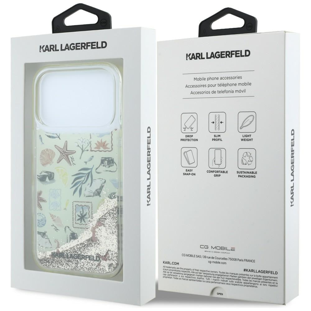 Karl Lagerfeld iPhone 17 Pro/iPhone 18 Pro Deksel Liquid Glitter Beach Beige