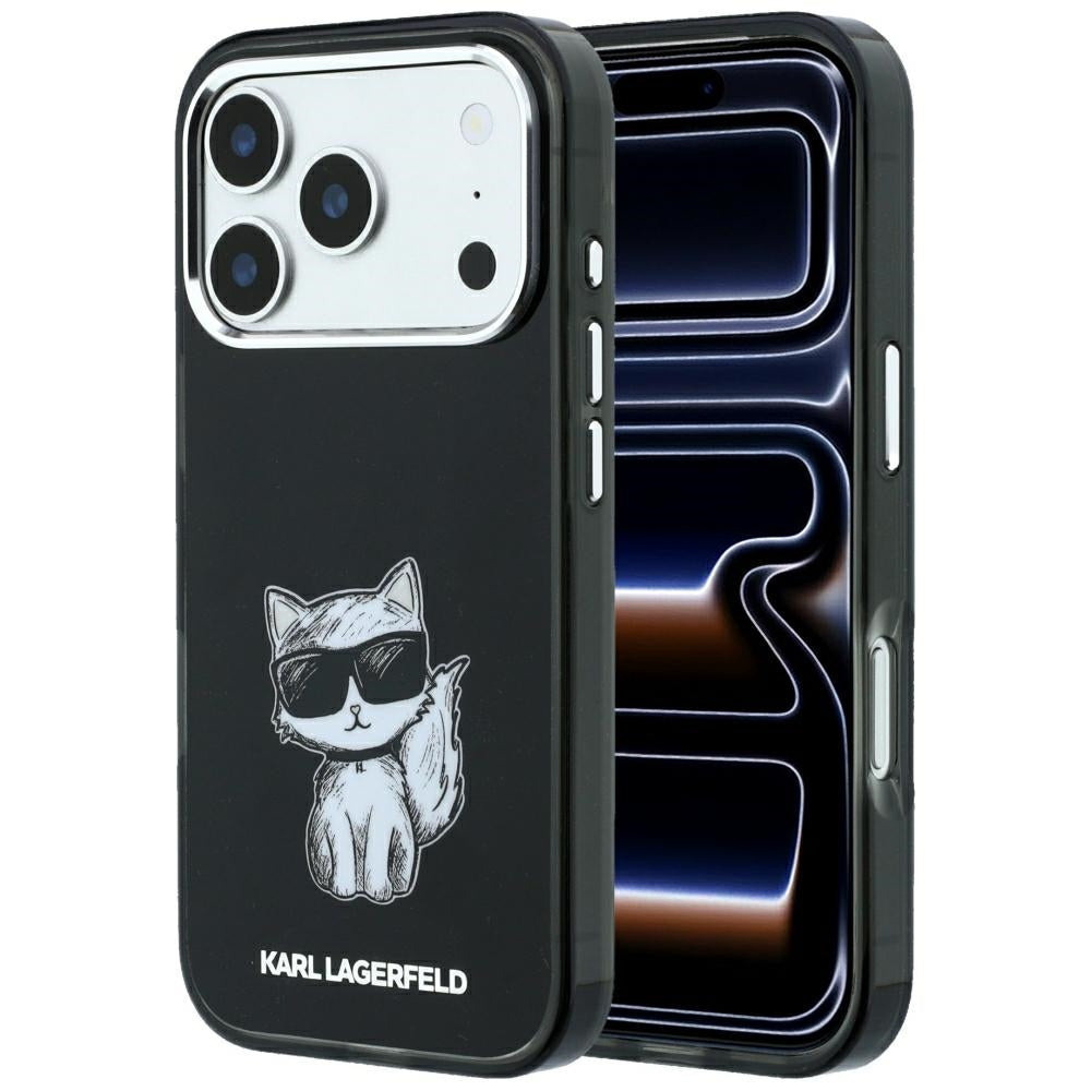 Karl Lagerfeld iPhone 17 Pro/iPhone 18 Pro Deksel Choupette Sketch Svart