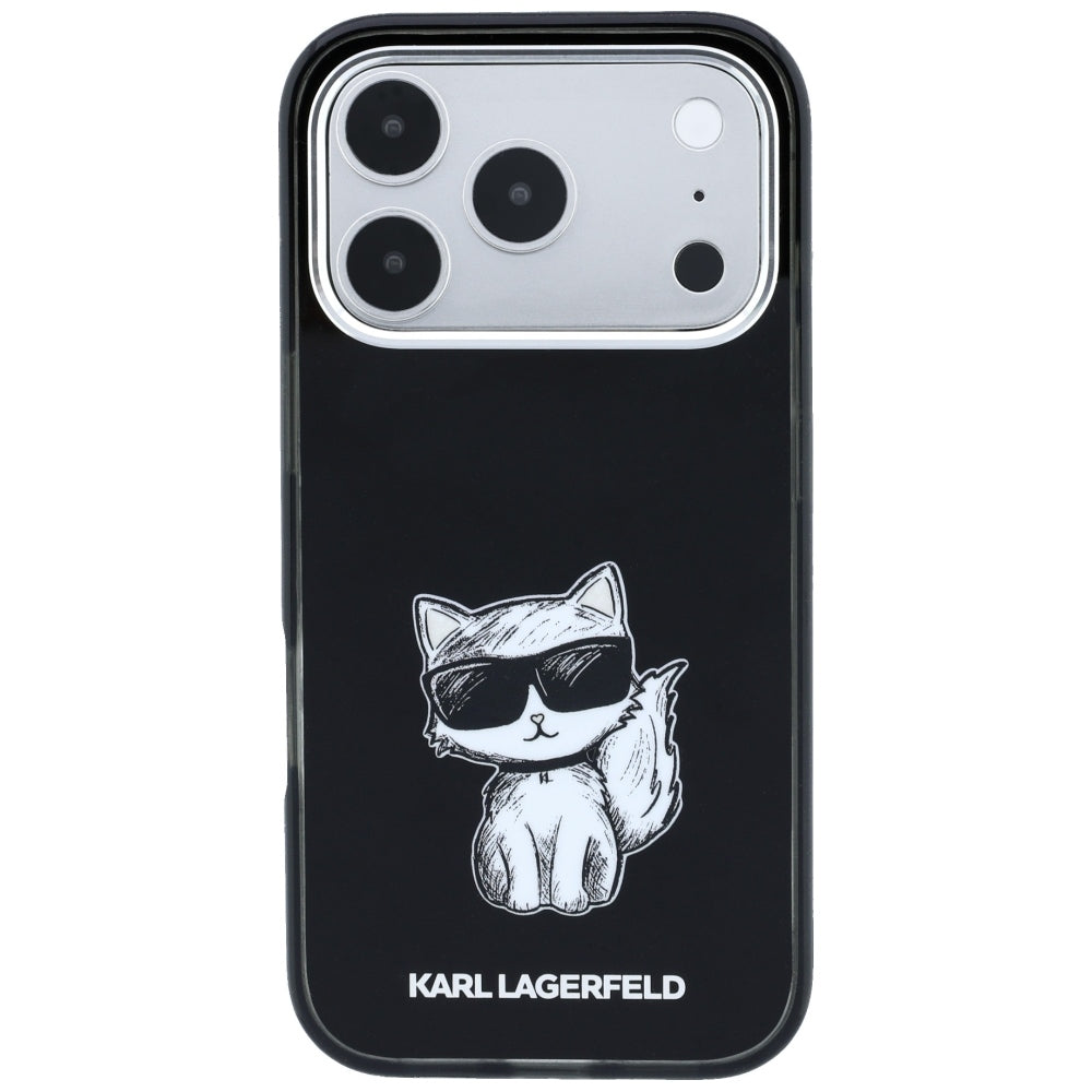 Karl Lagerfeld iPhone 17 Pro/iPhone 18 Pro Deksel Choupette Sketch Svart