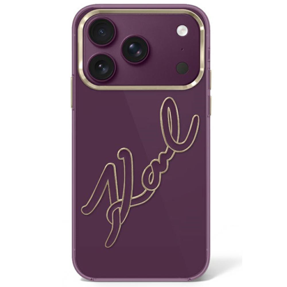 Karl Lagerfeld iPhone 17 Pro Max/iPhone 18 Pro Max Deksel Big Signature Burgundy