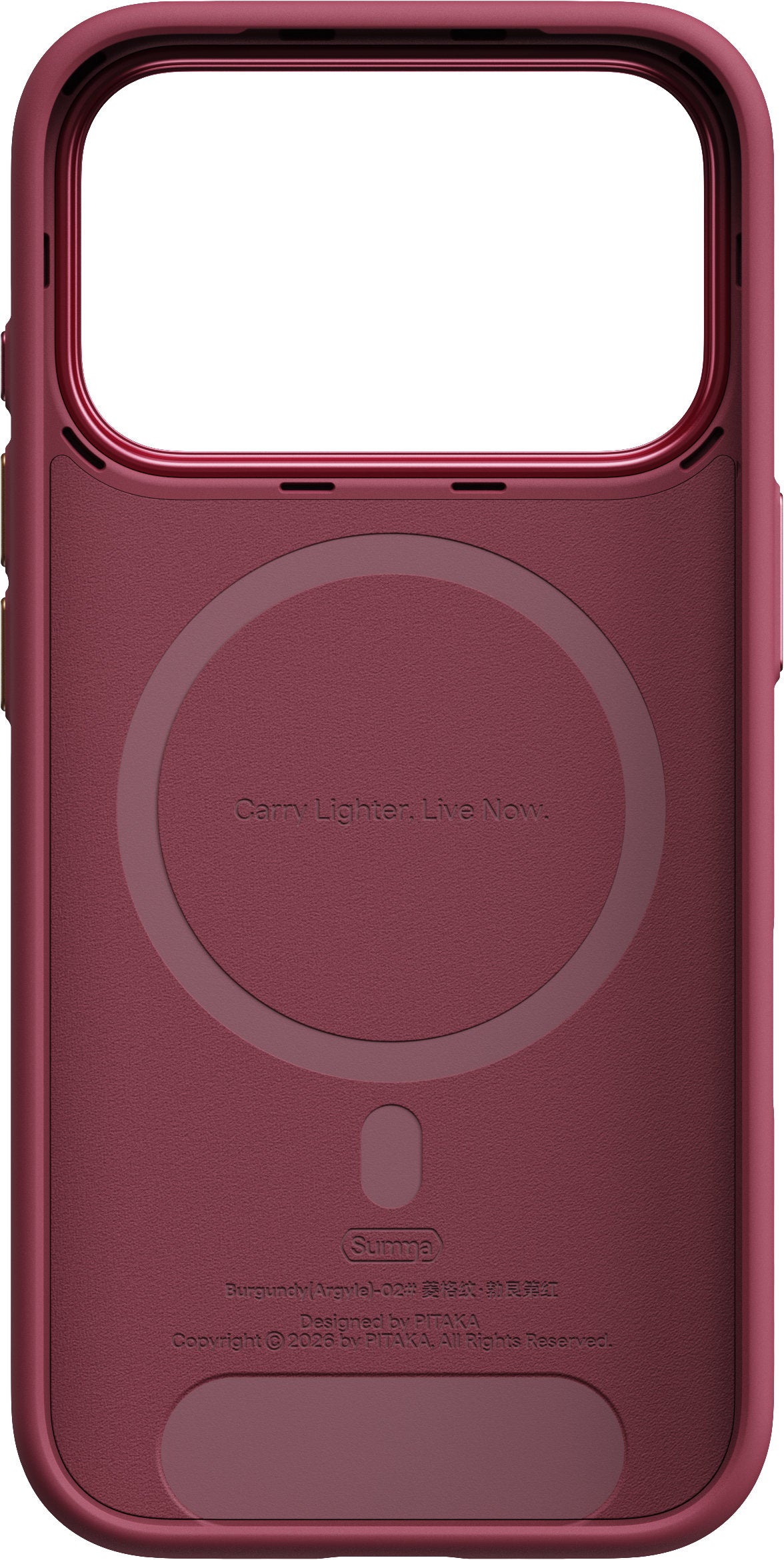 Pitaka iPhone 17 Pro/iPhone 18 Pro Deksel Summa MagSafe Argyle Burgundy