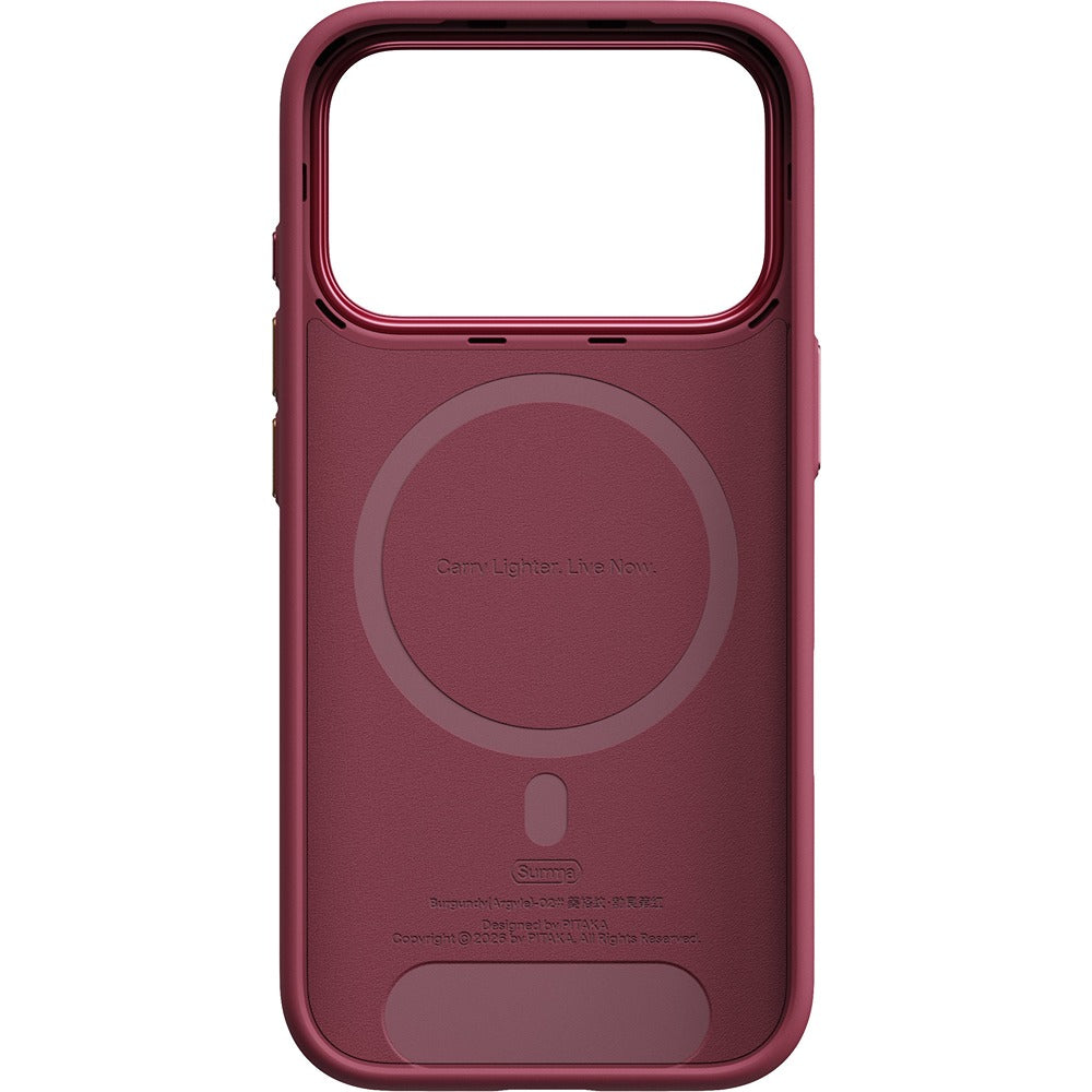 Pitaka iPhone 17 Pro/iPhone 18 Pro Deksel Summa MagSafe Argyle Burgundy