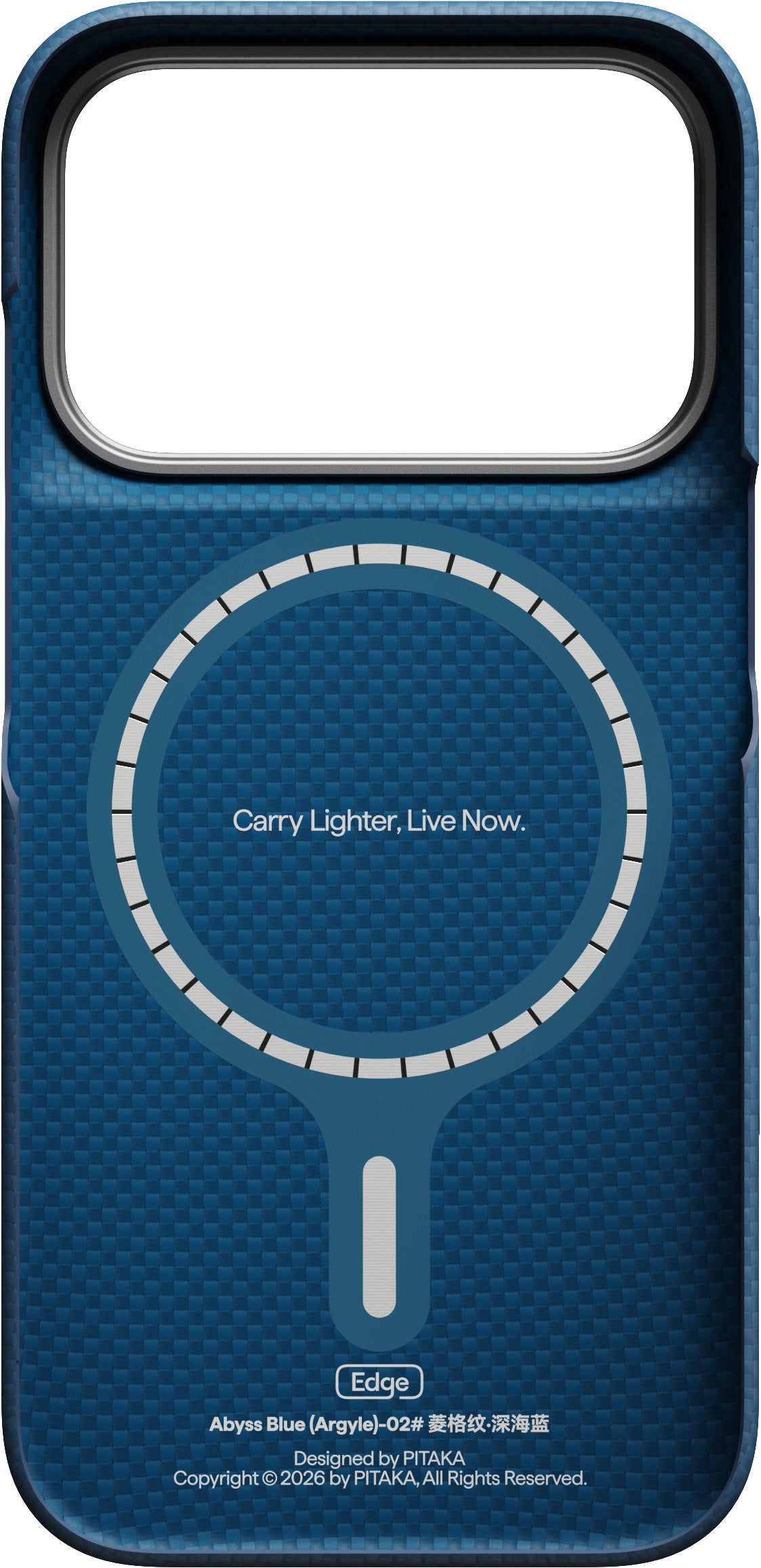 Pitaka iPhone 17 Pro/iPhone 18 Pro Deksel Edge MagSafe Argyle Abyss Blue
