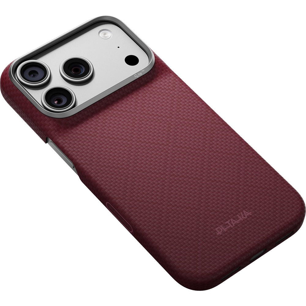 Pitaka iPhone 17 Pro/iPhone 18 Pro Deksel Edge MagSafe Argyle Burgundy