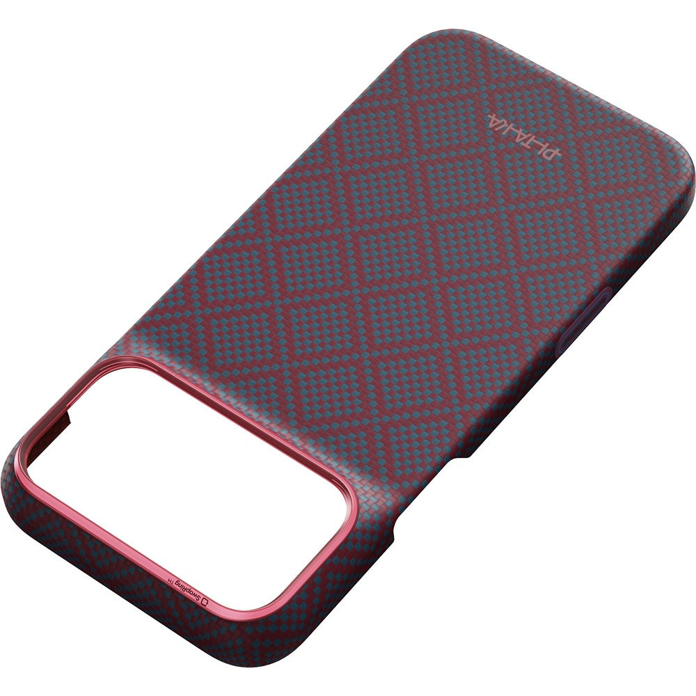 Pitaka iPhone 17 Pro Max/iPhone 18 Pro Max Deksel Edge MagSafe Argyle Blue's Red