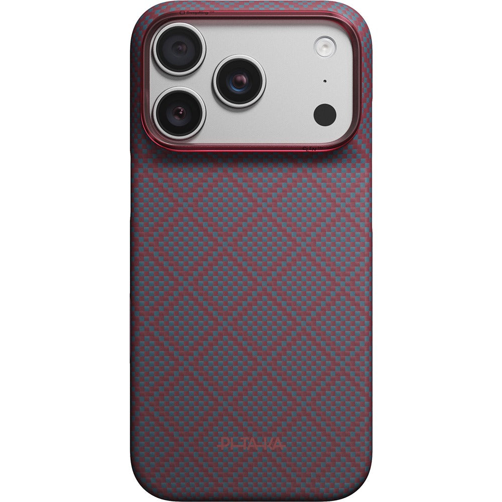 Pitaka iPhone 17 Pro/iPhone 18 Pro Deksel Edge MagSafe Argyle Blue's Red