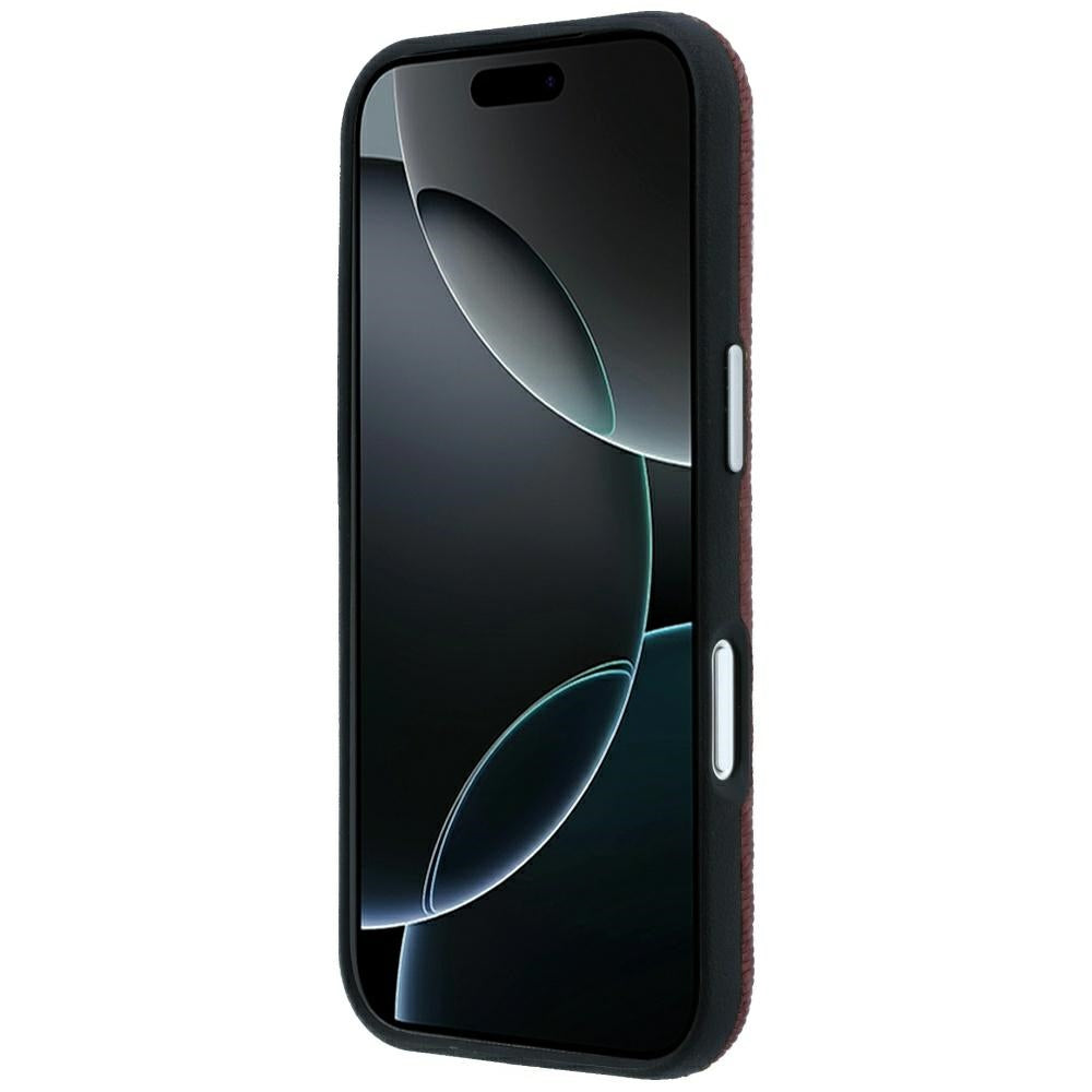 Mercedes Benz iPhone 17 Pro/iPhone 18 Pro Deksel i skinn med treeffekt, burgunder
