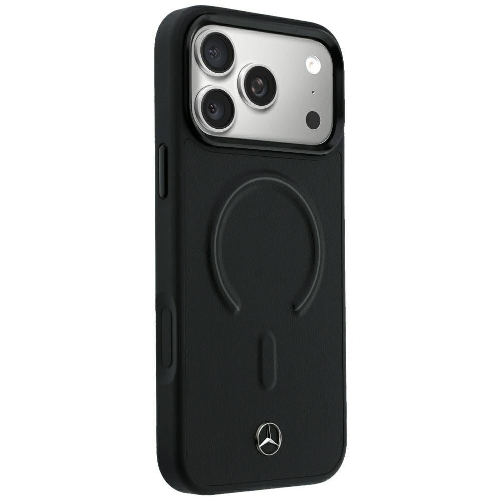 Mercedes Benz iPhone 17 Pro Max/iPhone 18 Pro Max Deksel Leather 3D MagSafe Svart