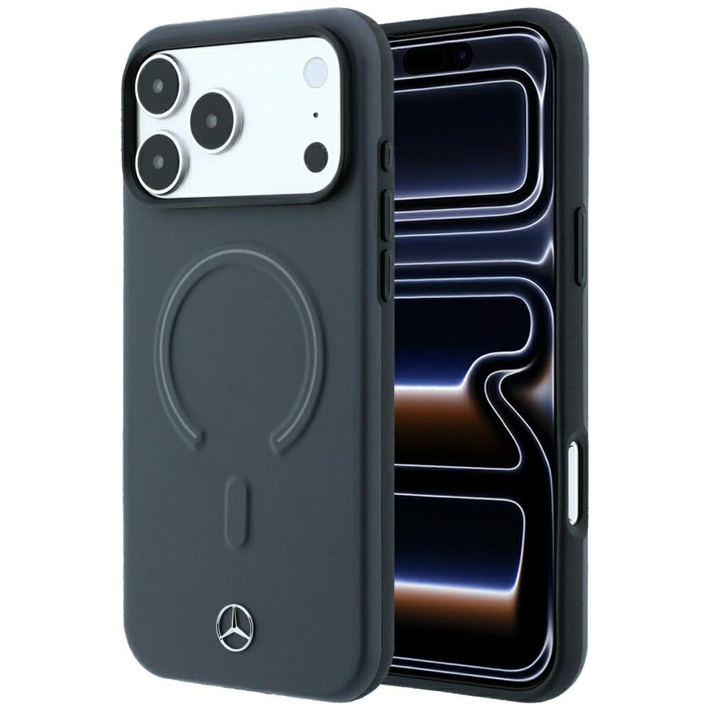Mercedes Benz iPhone 17 Pro/iPhone 18 Pro Deksel i skinn med 3D MagSafe Grå