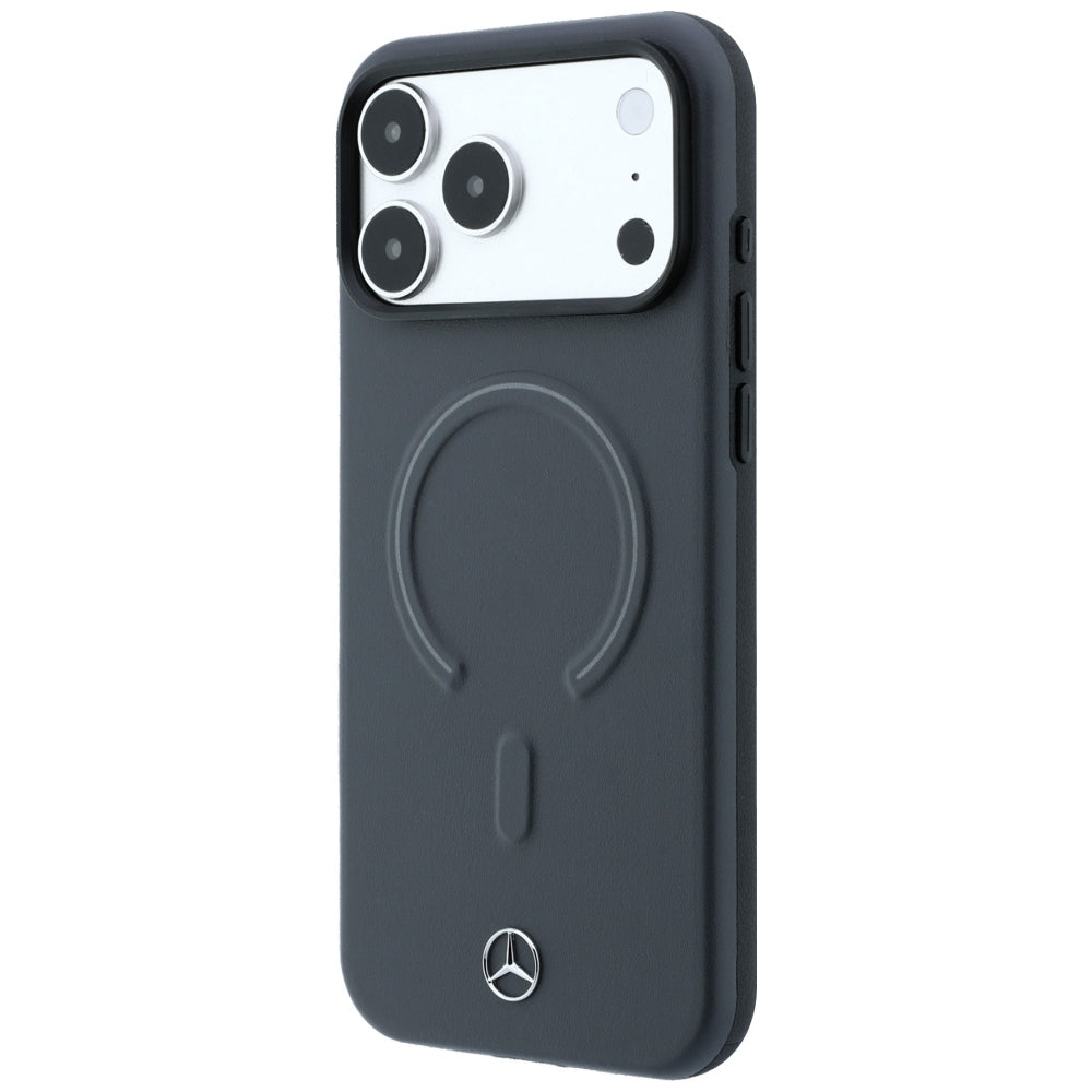 Mercedes Benz iPhone 17 Pro/iPhone 18 Pro Deksel i skinn med 3D MagSafe Grå