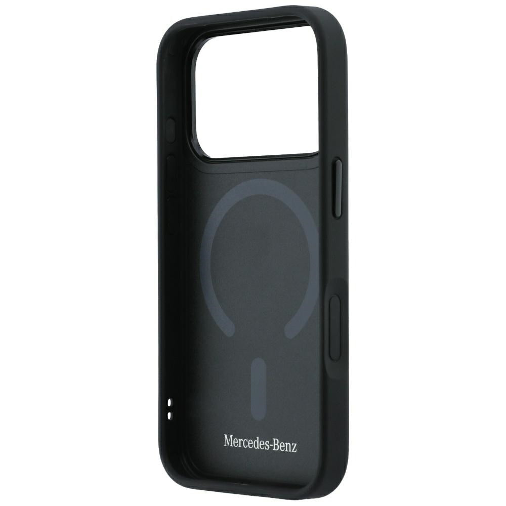 Mercedes Benz iPhone 17 Pro/iPhone 18 Pro Deksel Leather Crossed Lines Svart