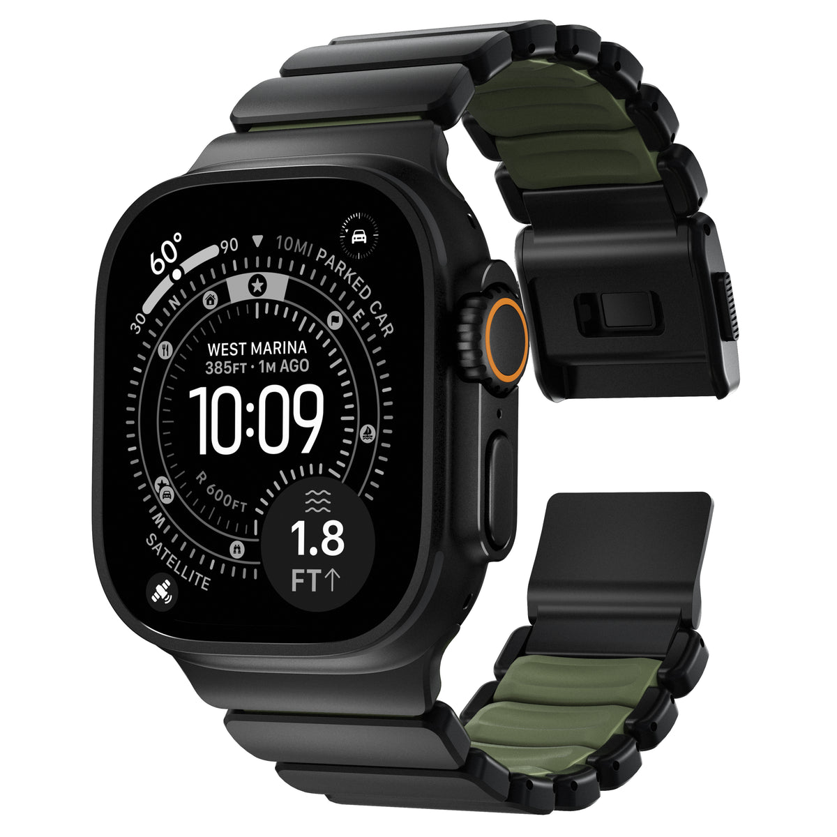 Nomad Apple Watch 45/46mm/Ultra 49mm Armbånd Stratos Band Svart Forest