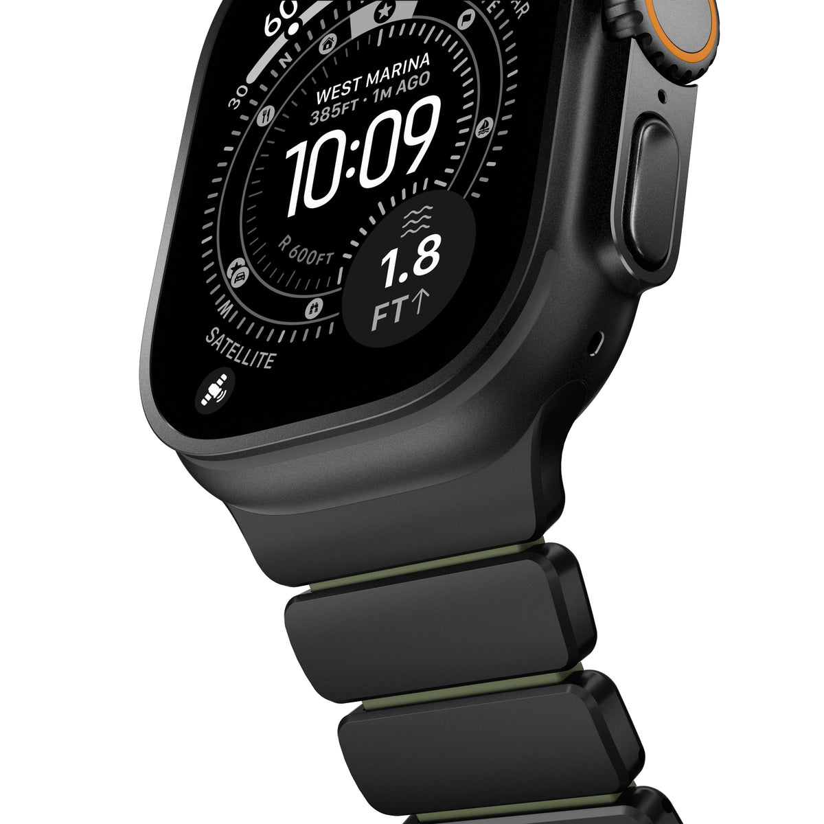 Nomad Apple Watch 45/46mm/Ultra 49mm Armbånd Stratos Band Svart Forest