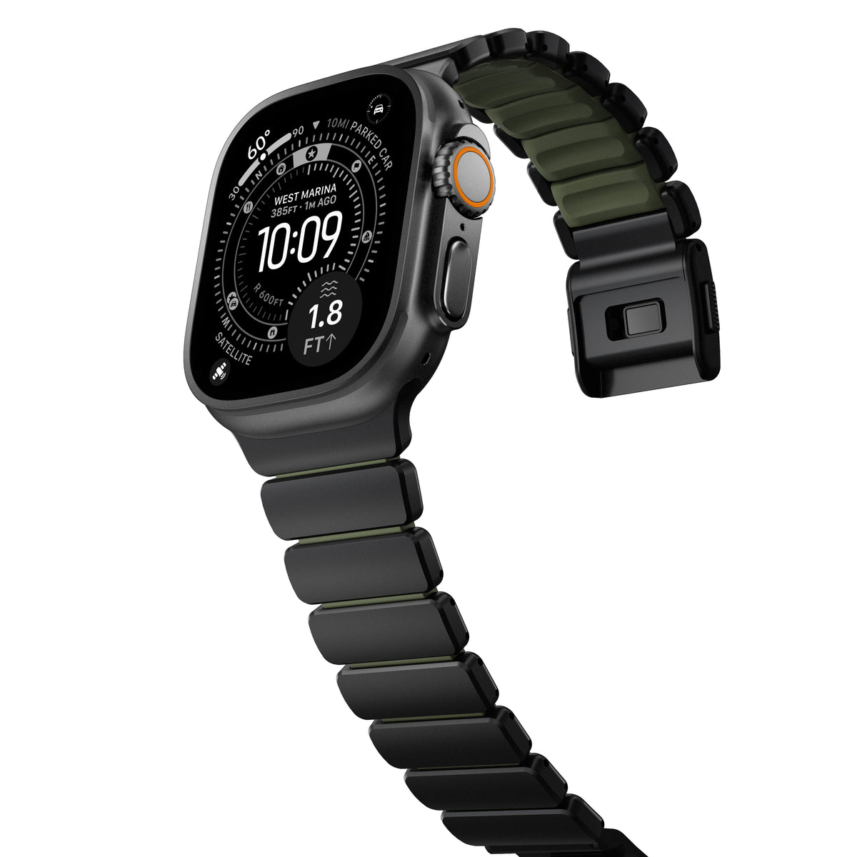 Nomad Apple Watch 45/46mm/Ultra 49mm Armbånd Stratos Band Svart Forest