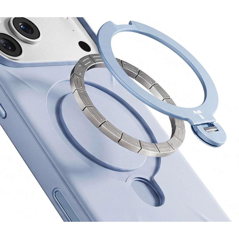Torras iPhone 18 Pro Max Deksel Ostand Q3 Silicone Blå
