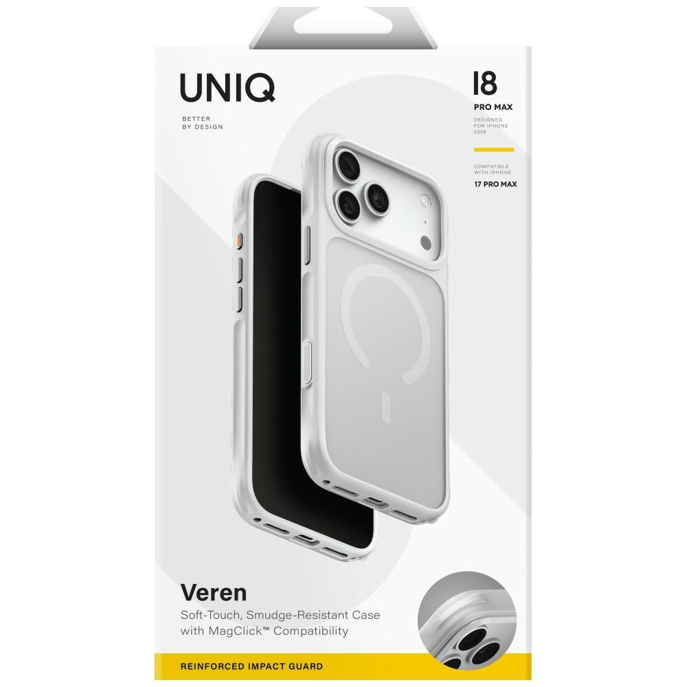 Uniq iPhone 17 Pro Max/iPhone 18 Pro Max Deksel Veren MagClick Chalk Frost