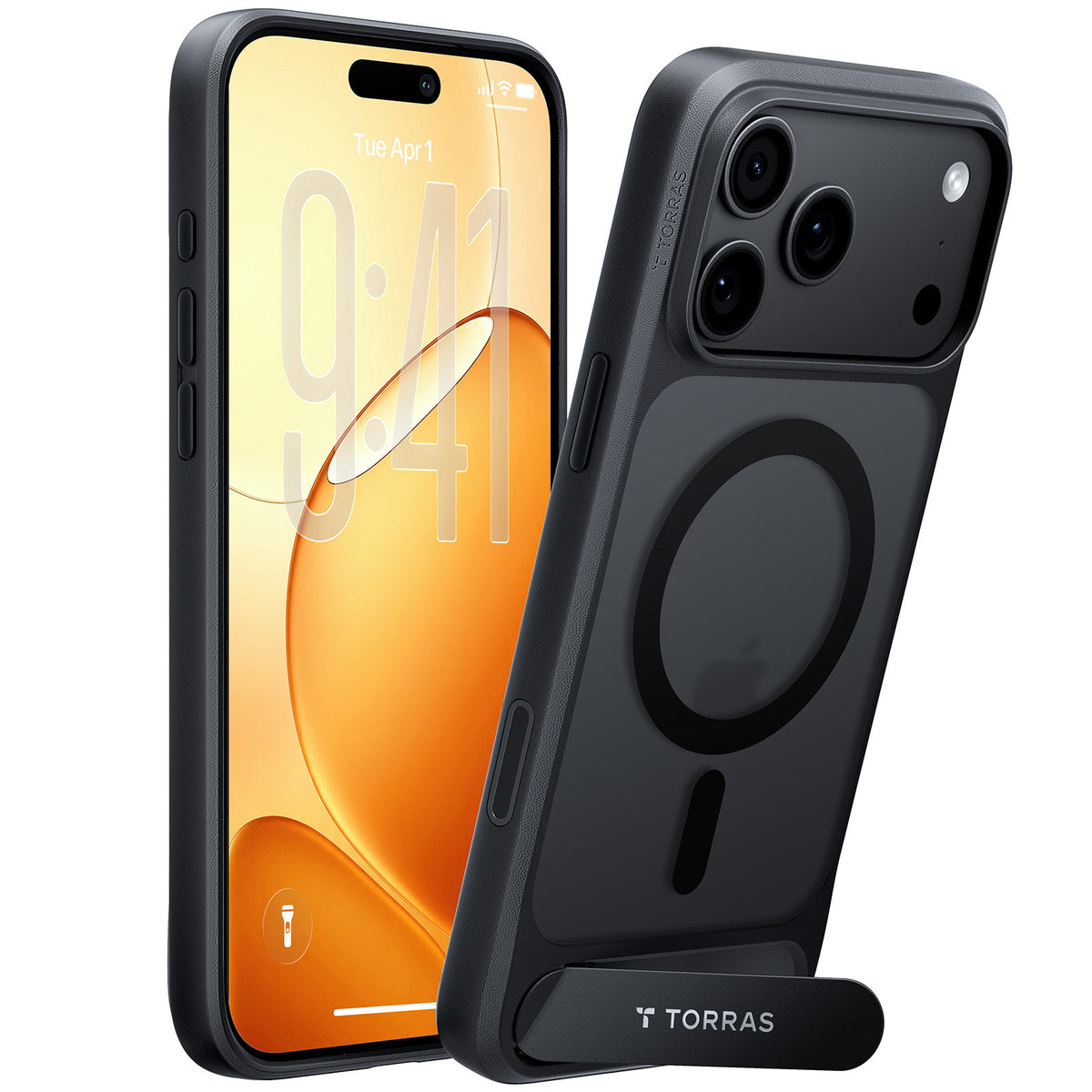 Torras iPhone 18 Pro Deksel Ostand L1 Svart