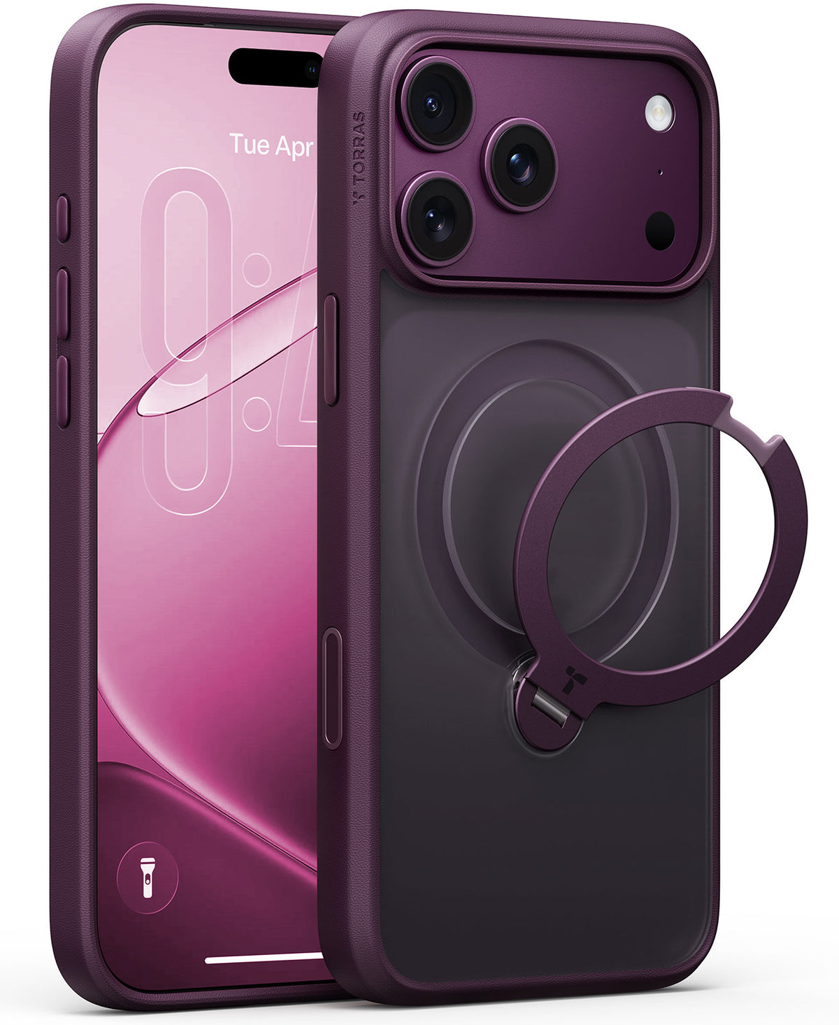 Torras iPhone 18 Pro Deksel Ostand Q3 Spin Dusk Purple