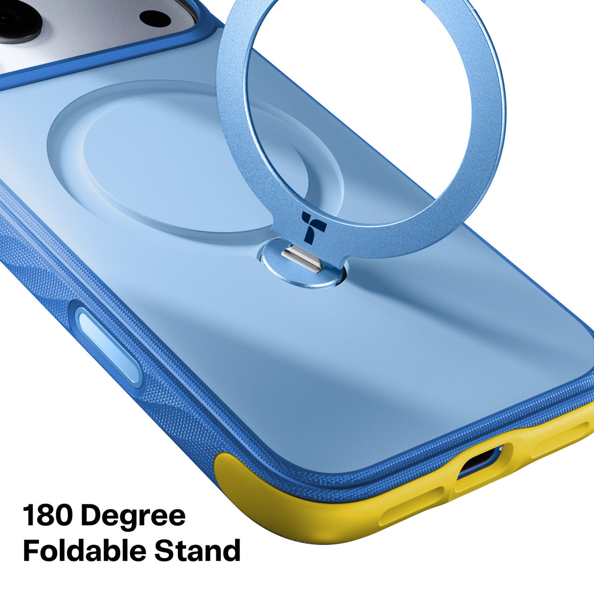 Torras iPhone 18 Pro Max Deksel Ostand Q3 Rugged Island Blue