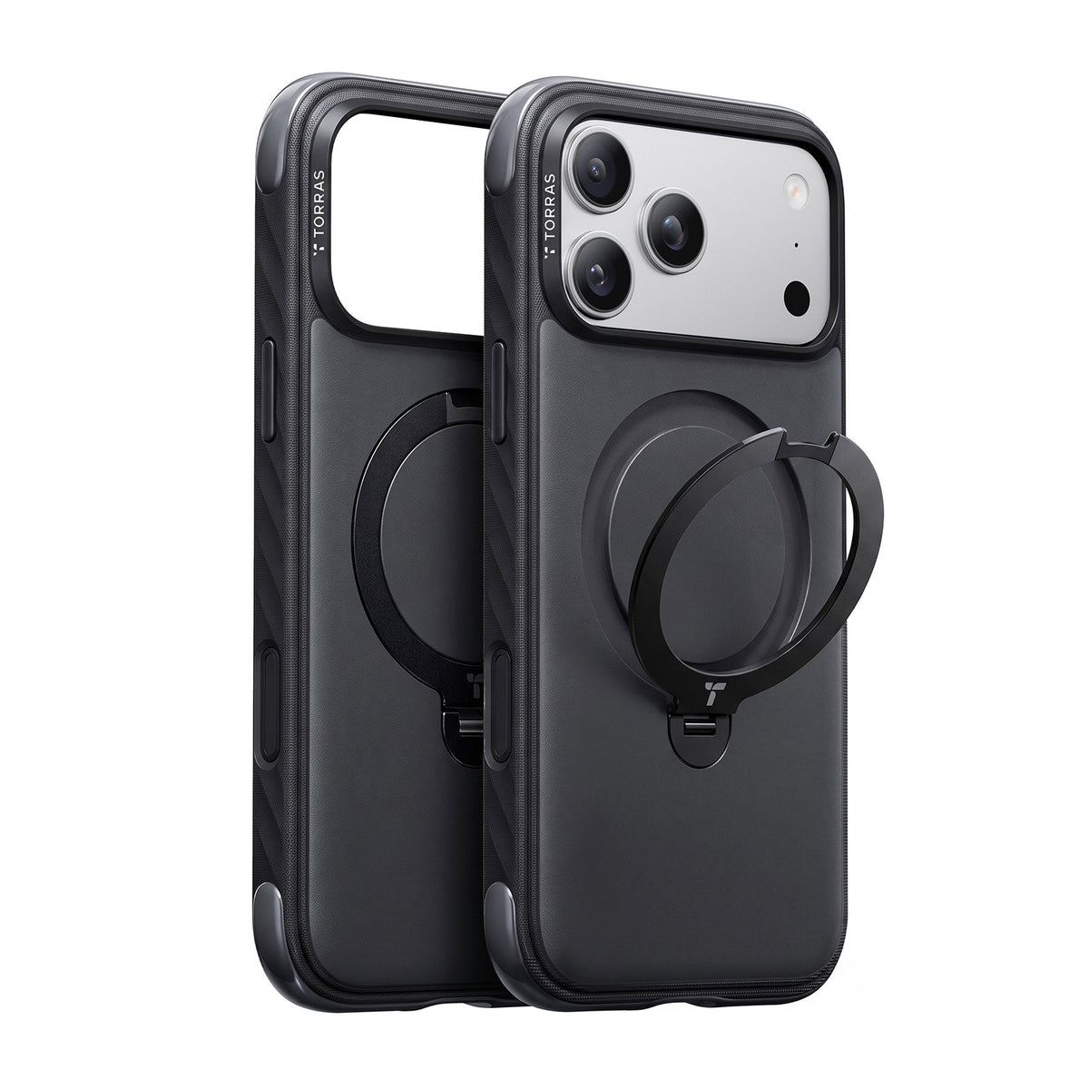Torras iPhone 18 Pro Max Deksel Ostand Q3 Rugged Jet Black