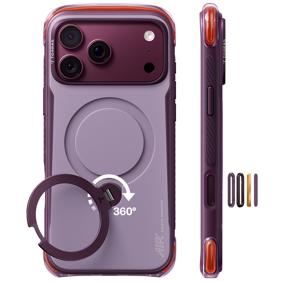 Torras iPhone 18 Pro Deksel Ostand Q3 Air Pro Violet Summit