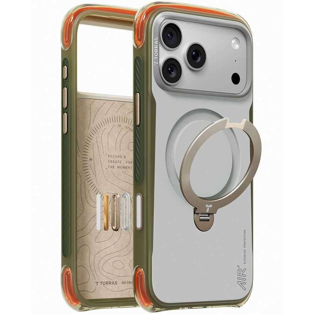 Torras iPhone 18 Pro Deksel Ostand Q3 Air Pro Alpine Marble