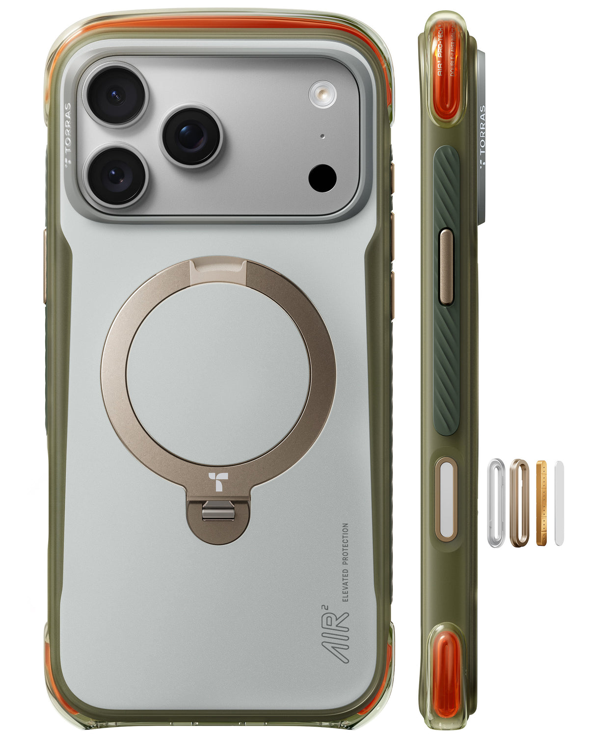 Torras iPhone 18 Pro Deksel Ostand Q3 Air Pro Alpine Marble