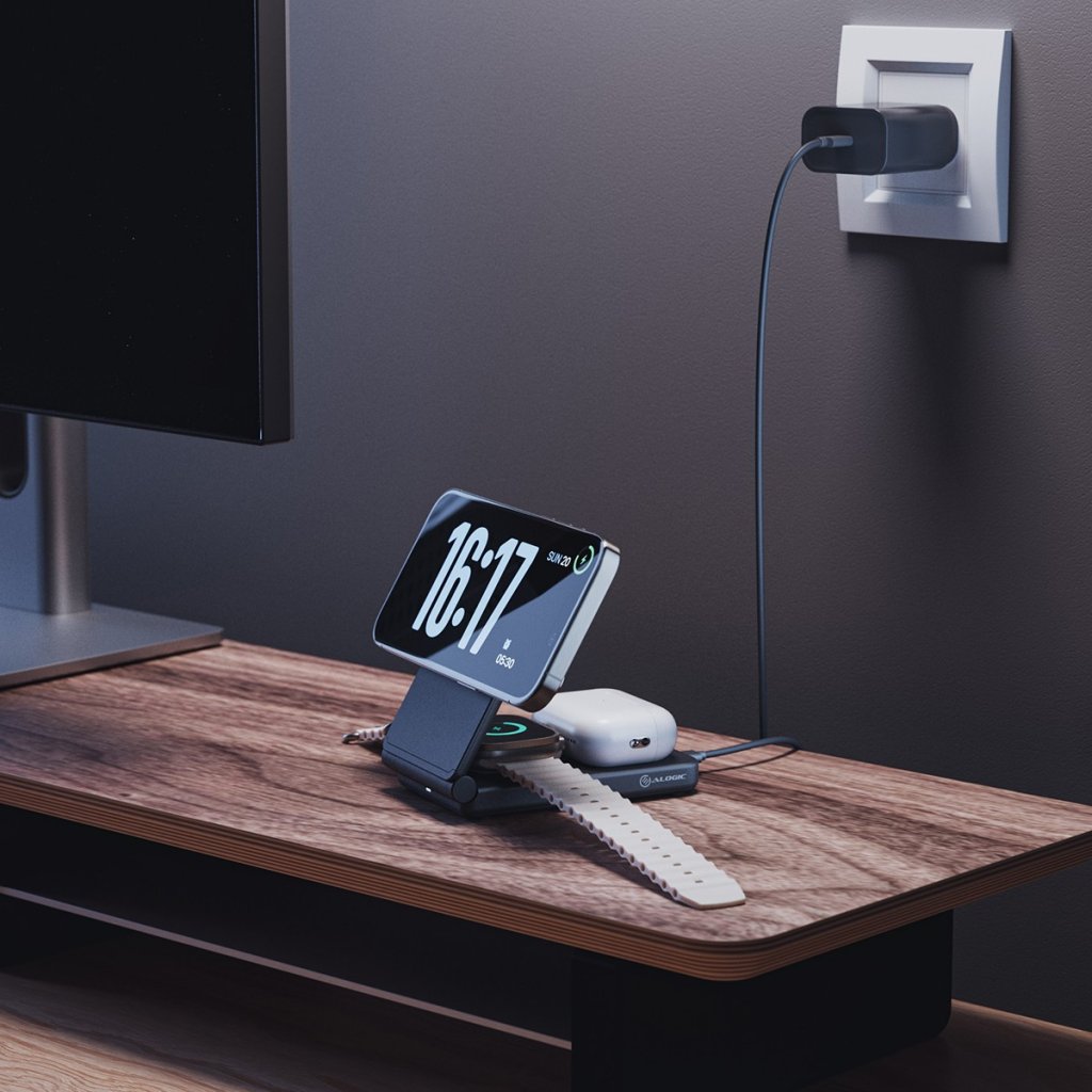Alogic Trådløs lader Yoga 3-in-1 Svart