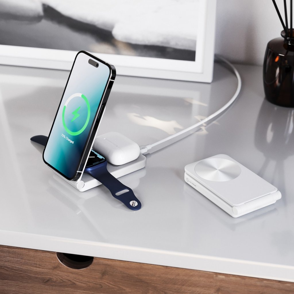 Alogic Trådløs lader Yoga 3-in-1 Hvit