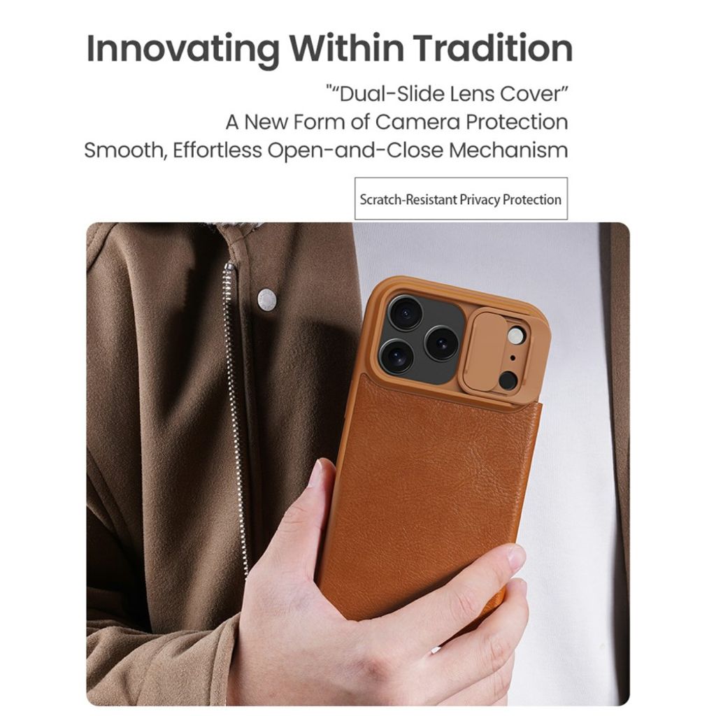 Nillkin iPhone 17 Pro/iPhone 18 Pro Etui Qin Pro Svart