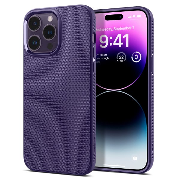 Spigen iPhone 14 Pro Max Deksel Liquid Air Deep Purple