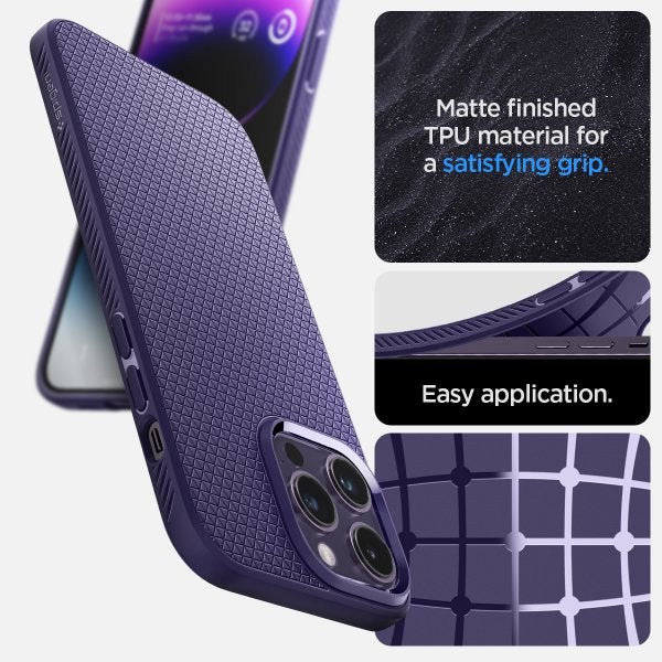 Spigen iPhone 14 Pro Max Deksel Liquid Air Deep Purple