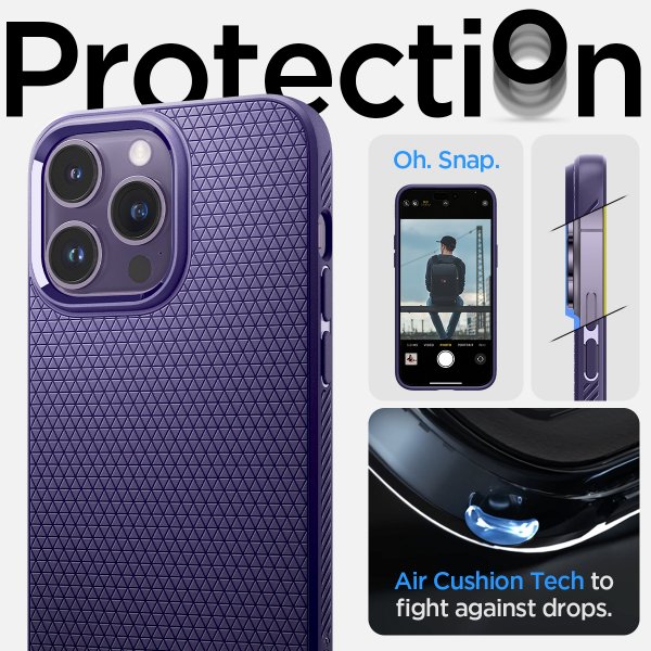 Spigen iPhone 14 Pro Deksel Liquid Air Deep Purple