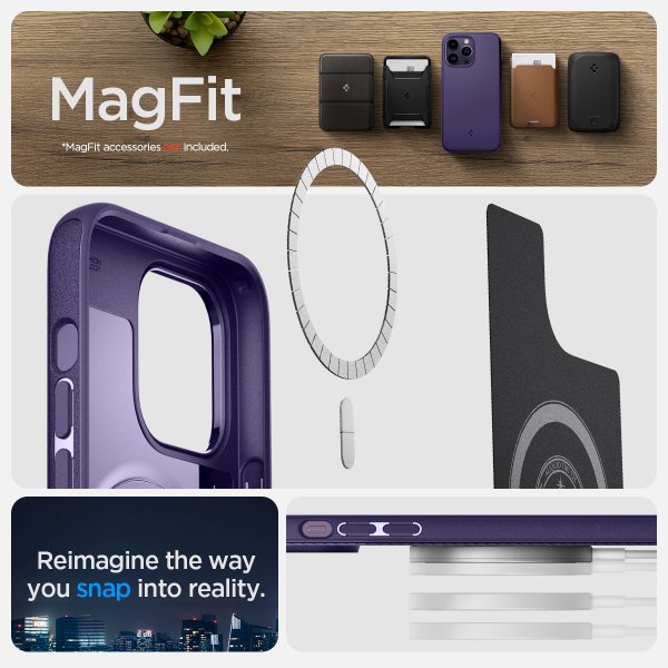 Spigen iPhone 14 Pro Max Deksel Mag Armor MagFit Deep Purple