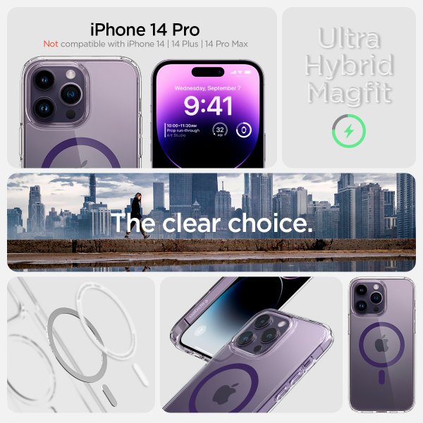 Spigen iPhone 14 Pro Deksel Ultra Hybrid MagFit Deep Purple
