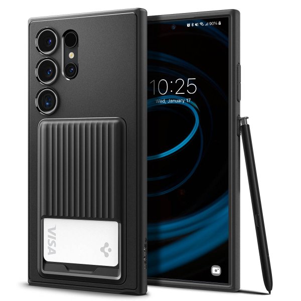 Spigen Samsung Galaxy S24 Ultra Deksel Liquid Slot Matte Black