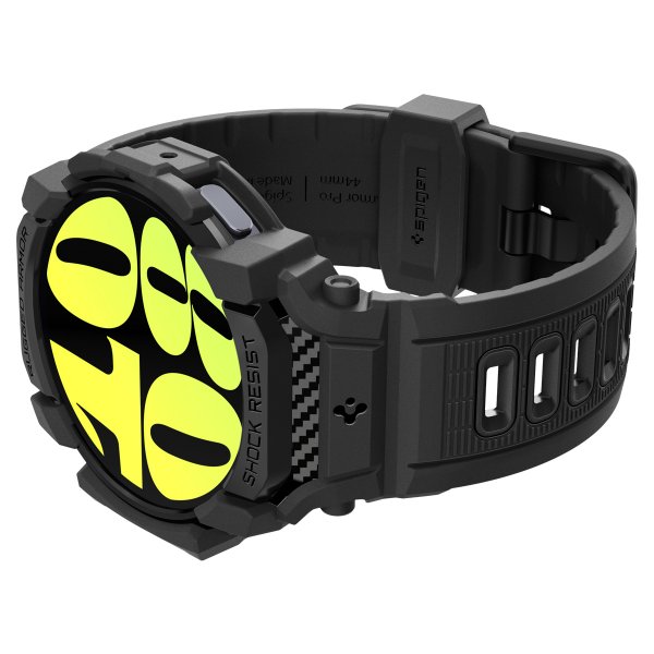 Spigen Samsung Galaxy Watch 7 44mm Armbånd og Deksel Rugged Armor Pro Matte Black