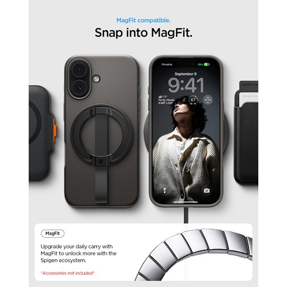 Spigen iPhone 17 Deksel Thin Fit MagFit Gunmetal