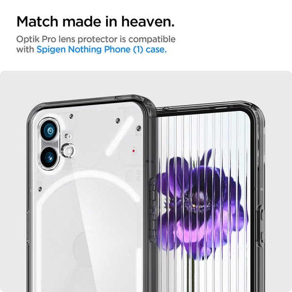 Spigen Nothing Phone (1) Kamerabeskytter GLAS.tR EZ Fit Optik Pro 2-pakning Silver