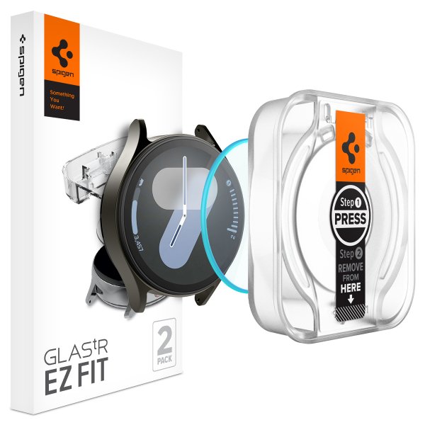 Spigen Samsung Galaxy Watch 7 44mm Skjermbeskytter GLAS.tR EZ Fit 2-pakning