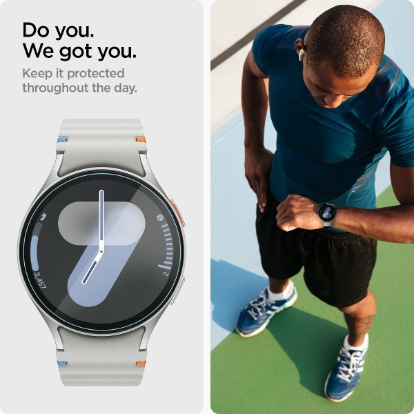 Spigen Samsung Galaxy Watch 7 44mm Skjermbeskytter GLAS.tR EZ Fit 2-pakning