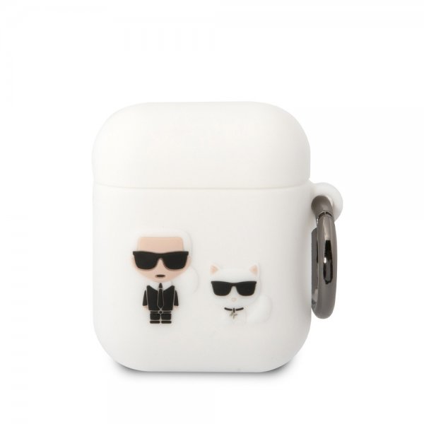 Karl Lagerfeld AirPods 1/2 Deksel 3D Logo Hvit