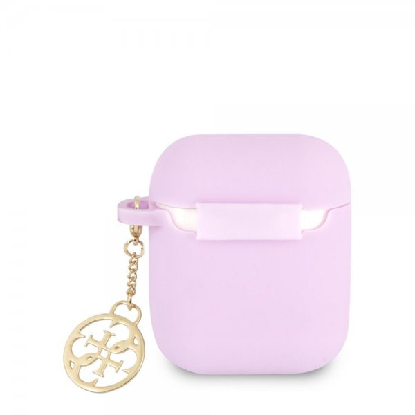 Guess AirPods 1/2 Deksel Classic Logo 4G Charm Lilla