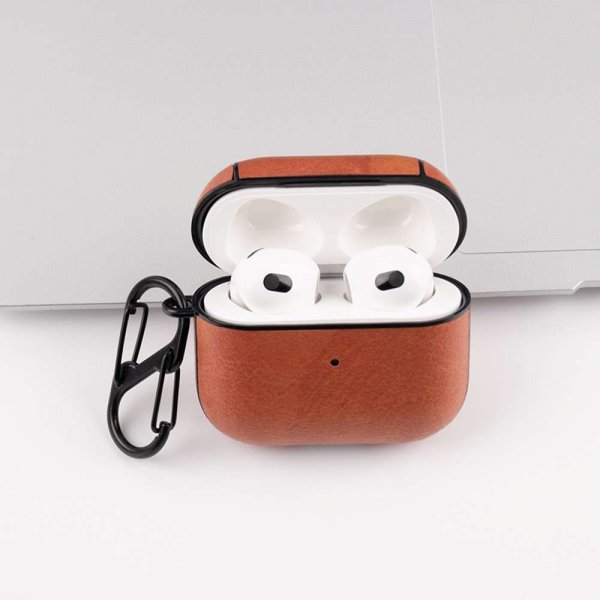AirPods 3 Deksel Lærtekstur Lys brun