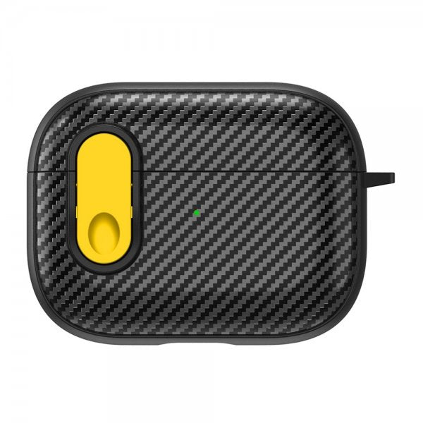 AirPods Pro 2 Deksel Kullfibermønster Gul