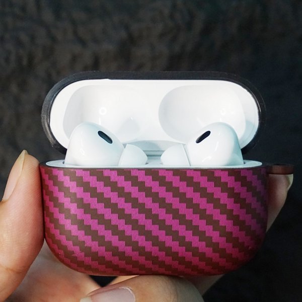 AirPods Pro 2 Deksel Kullfibertekstur Svart Magenta