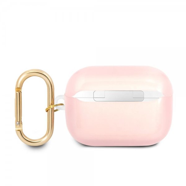 Guess AirPods Pro Deksel Printed Stripe & Gold Hook Rosa