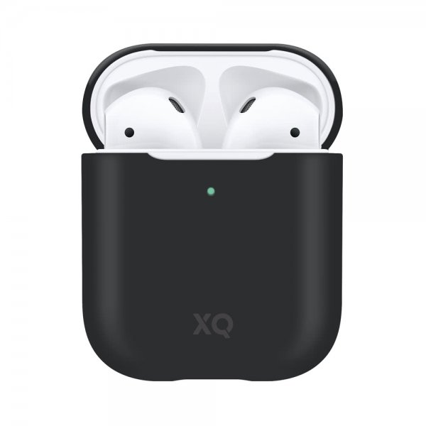 Xqisit AirPods (1/2) Deksel Silikoni Case Svart