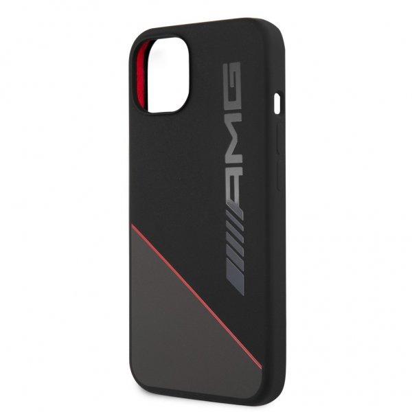 AMG iPhone 13 Deksel Liquid Silicone Two Tone Svart